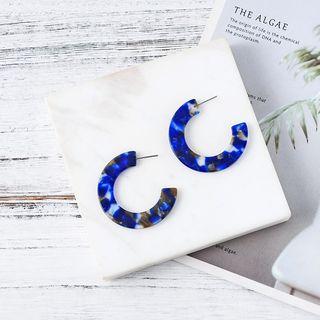 Acetate Open Hoop Earring 1 Pair - One Size