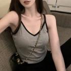 V-neck Camisole Top Gray - One Size