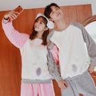 Couple Matching Set: Raglan Coral Fleece Pullover + Pants