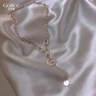 Letter G Pendant Alloy Necklace Silver - One Size