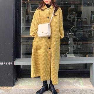 Single-breasted Quilted Corduroy Maxi Coat