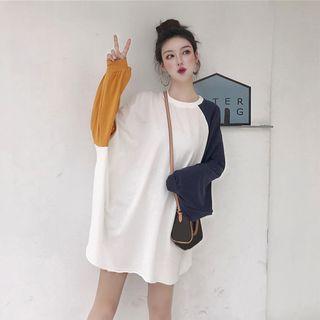 Loose-fit Colorblock Long T-shirt