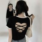 Heart Cutout Cropped T-shirt