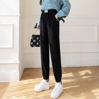 Lettering Patch Corduroy Harem Pants