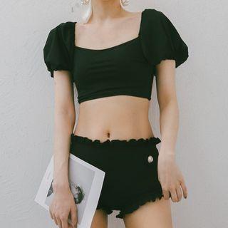 Set: Short-sleeve Swim Top + Shorts + Bottom