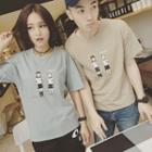 Couple Matching Cartoon Print Short Sleeve T-shirt