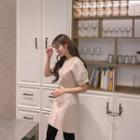 Puff-sleeve Wool Blend Mini Dress Light Beige - One Size