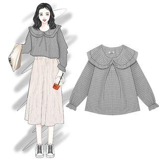 Perter Panel Collar Plaid Shirt