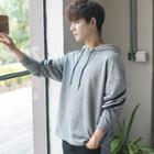 Couple Matching Striped Detail Hoodie Gray - Xl