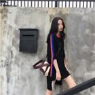 Color-block Loose-fit Long T-shirt