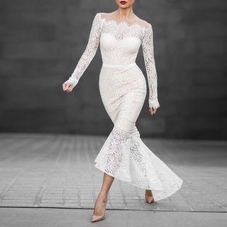 Ruffled Lace Maxi Dress
