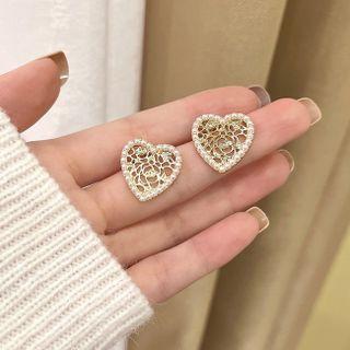 Faux Pearl Alloy Cutout Stud Earring