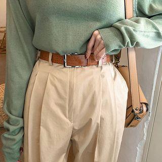 Grain Pleather Belt
