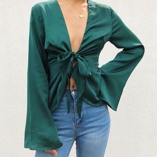 Satin Open Front Jacket