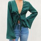 Satin Open Front Jacket