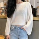 Wide-sleeve Crop Sweater