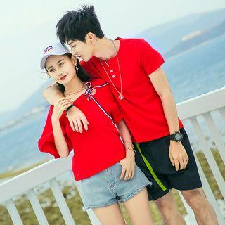 Couple Matching Short-sleeve T-shirt / Elbow-sleeve Top