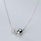 925 Sterling Silver Bead Pendant Necklace Bead Pendant Necklace - One Size