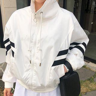 Tall Size Stripe-trim Windbreaker
