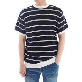 Plus Size Striped Summer Knit Top