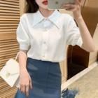 Puff Short-sleeve Plain Shirt
