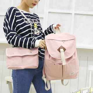 Set : Canvas Backpack + Crossbody Bag