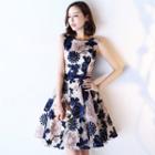 Floral Sleeveless A-line Party Dress