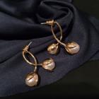 Faux Pearl Dangle Earring / Necklace Earring - 1 Pair - Silver Stud - Gold - One Size