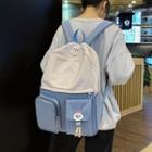 Two-tone Nylon Zip Backpack