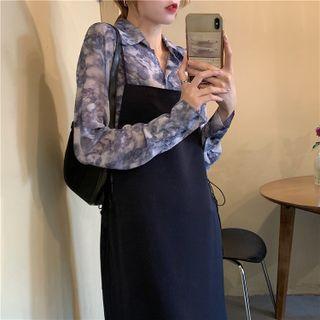 Tie Dye Shirt / Midi Overall Dress
