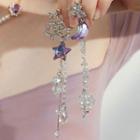 Moon & Star Faux Crystal Fringed Earring