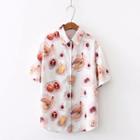 Fruit Print Short-sleeve Shirt As Shown In Figure - One Size