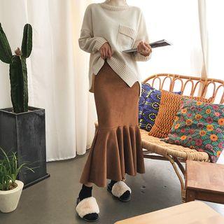 Faux-suede Long Mermaid Skirt
