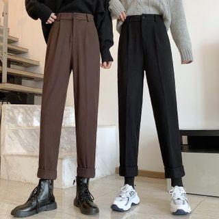 Cropped Straight Leg Corduroy Dress Pants