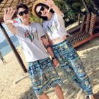 Couple Matching Short-sleeve T-shirt / Pattern Shorts / Pants / Set