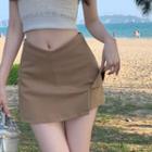 High-waist Split Mini Skirt
