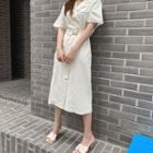 Belted Long Trench Coatdress