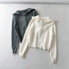 Distressed Zip-up Hoodie