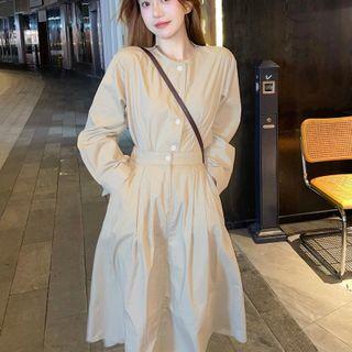 Button-up Blouse / Midi A-line Skirt