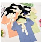 Short-sleeve Ribbon Back Top