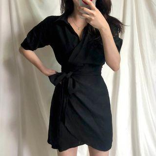 Short-sleeve Wrap Dress