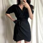 Short-sleeve Wrap Dress