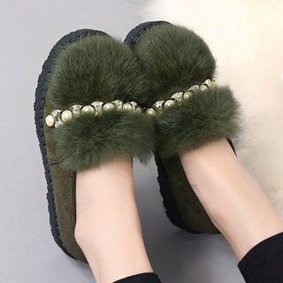 Platform Beaded Flats