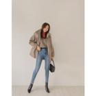 Drawstring High-neck Boxy Short Jacket