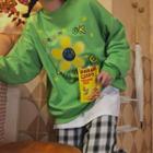 Flower Print Pullover Green - One Size