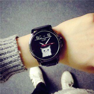 Cat Printed Strap Watch