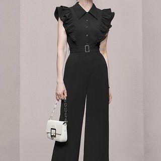 Sleeveless Ruffled Wide Leg Jumpsuit