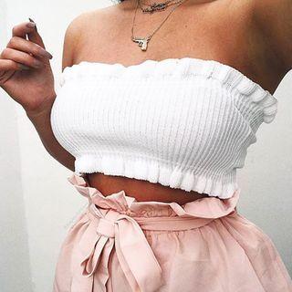 Ruffle Knit Tube Top