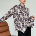 Color-block Single-breasted Long-sleeve Shirt