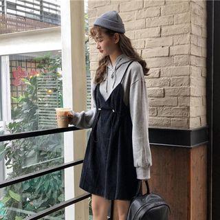 Corduroy Mock-two Loose-fit Dress